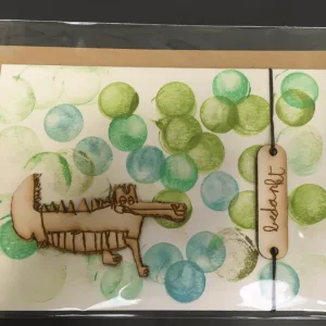 Lasercut krokodil 'proficiat'