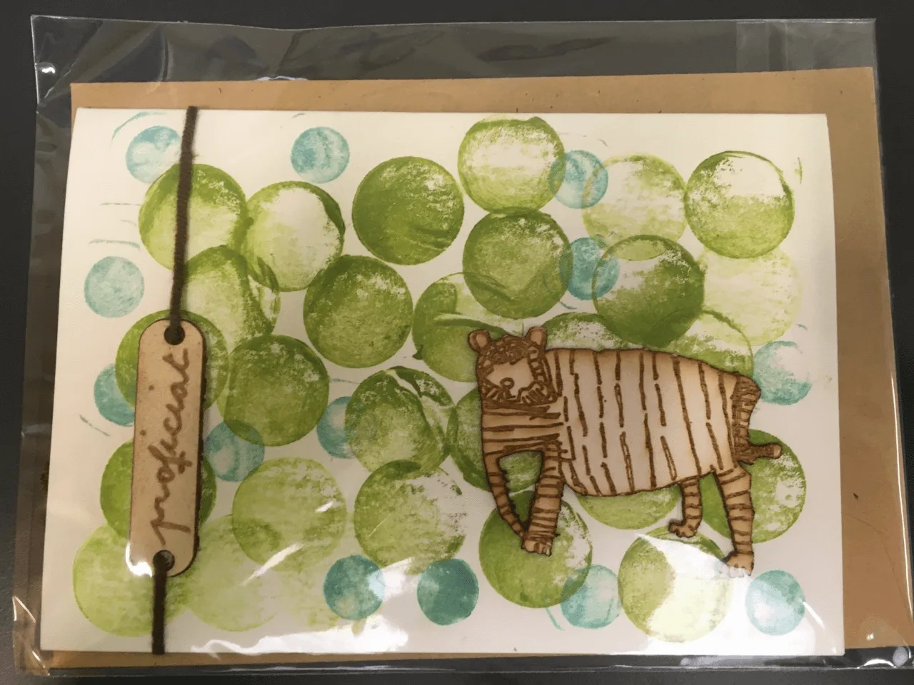 Lasercut tijger 'proficiat'